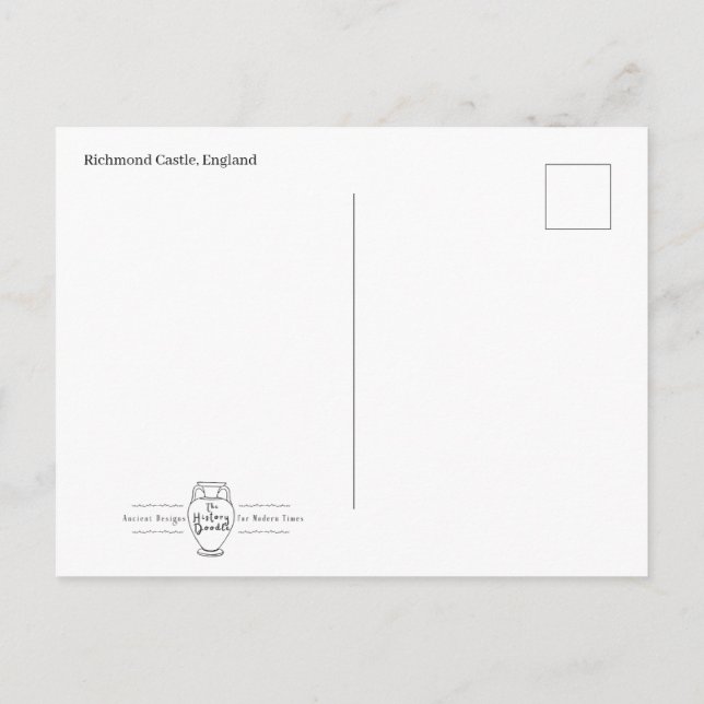 Tarjeta postal del castillo de Richmond (Reverso)