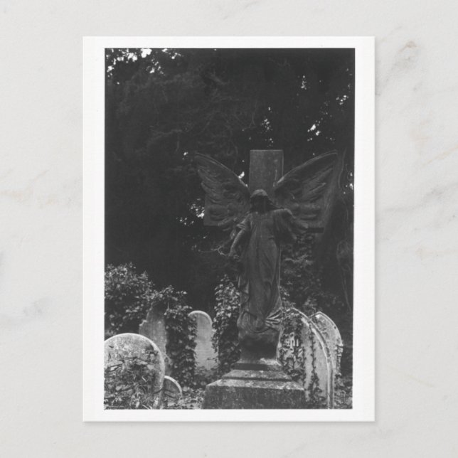 Tarjeta postal del cementerio antiguo de la estatu (Anverso)