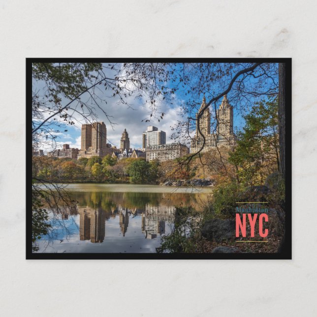 Tarjeta postal del Central Park, Manhattan, Ciudad (Anverso)