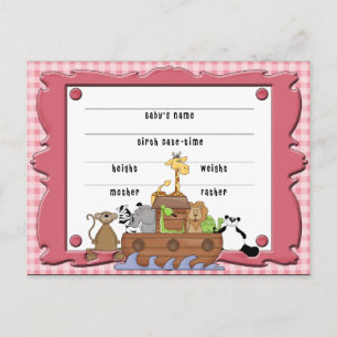 Tarjeta postal del certificado de nacimiento de No