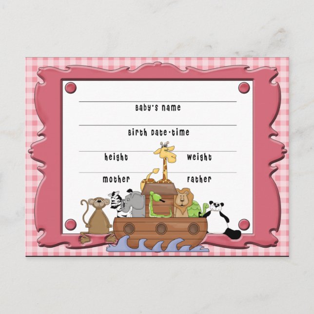 Tarjeta postal del certificado de nacimiento de No (Anverso)