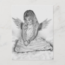 Tarjeta postal del chica de angel de recuerdo
