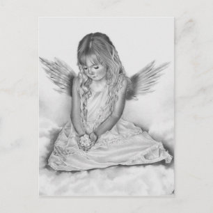 Tarjeta postal del chica de angel de recuerdo