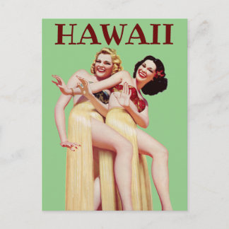 TARJETA POSTAL DEL CHICA DE VINTAJE HAWAII