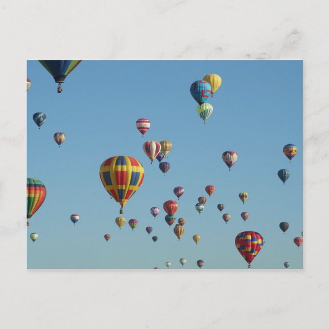 Tarjeta postal del cielo lleno de globos aerostáti (Anverso)