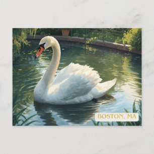 Tarjeta postal del cisne del jardín público de Bos