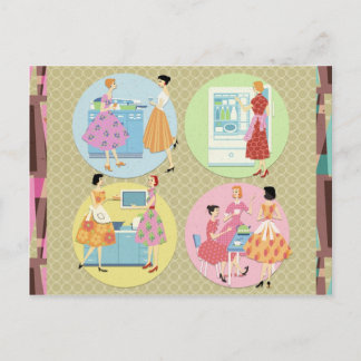 Tarjeta postal del club de cocina (o tarjeta de re