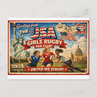 Tarjeta Postal del Club de Fans del Equipo de Rugb
