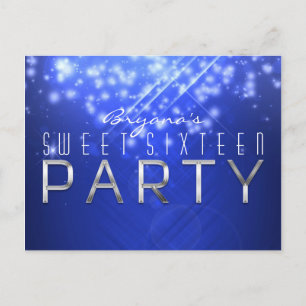 Tarjeta postal del club de glamour Blue Sparkle Vi