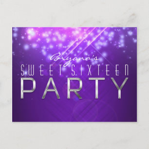 Tarjeta postal del club de glamour Purple Sparkle