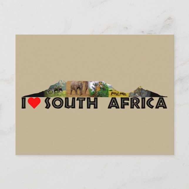 Tarjeta postal del collage de vida silvestre de la (Anverso)