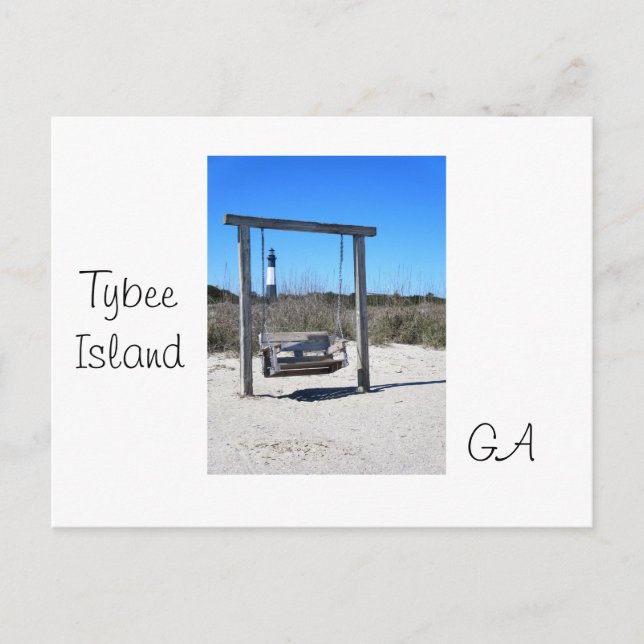 Tarjeta postal del columpio de Tybee (Anverso)