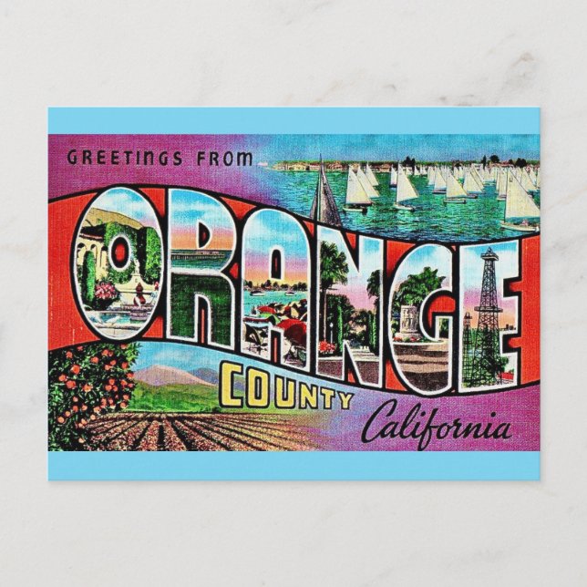 Tarjeta postal del Condado de Orange CA (Anverso)