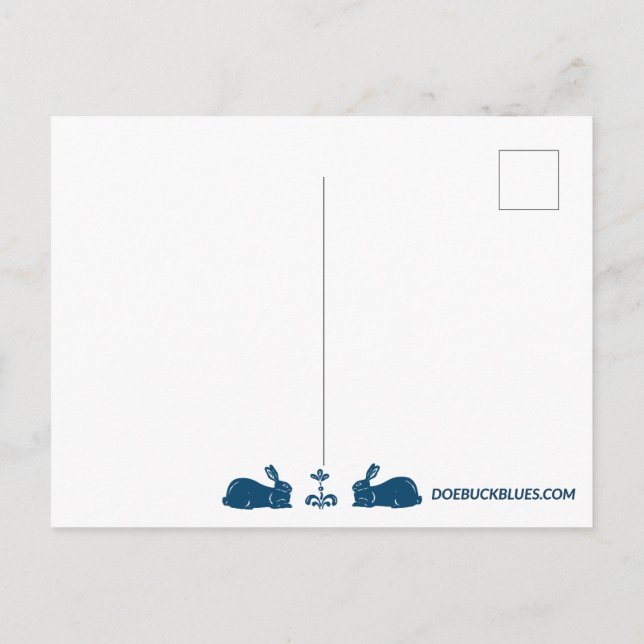 Tarjeta postal del conejo blanco (Reverso)