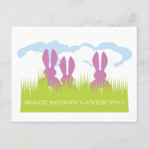 Tarjeta postal del conejo de Pascua