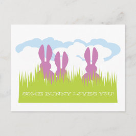 Tarjeta postal del conejo de Pascua