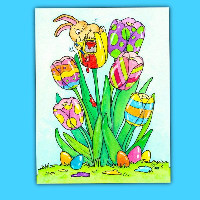 Tarjeta postal del conejo de Pascua de primavera l (.)