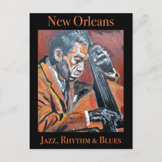 Tarjeta postal del contrabajista de Nueva Orleans