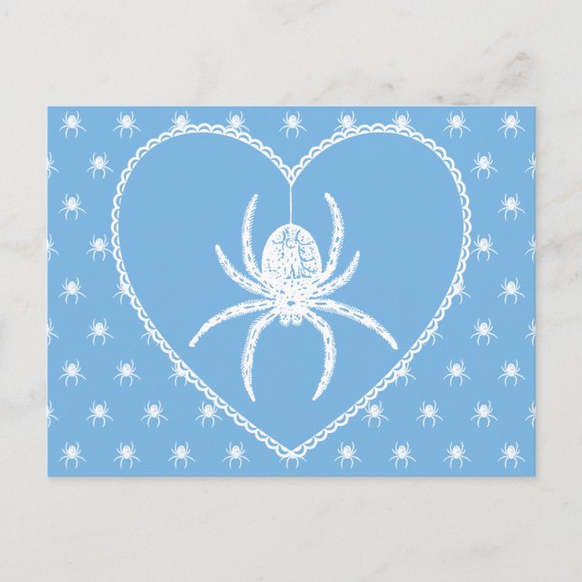Tarjeta postal del corazón de araña azul (Anverso)