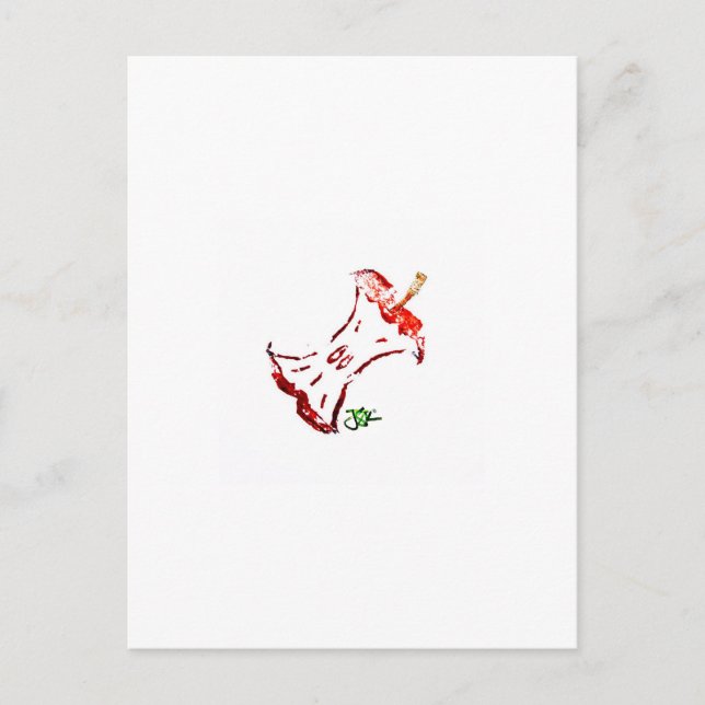 Tarjeta postal del corazón de manzana (Anverso)