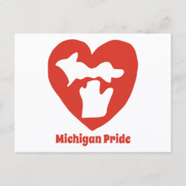 Tarjeta postal del corazón de orgullo de Michigan