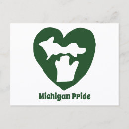 Tarjeta postal del corazón de orgullo de Michigan
