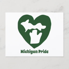 Tarjeta postal del corazón de orgullo de Michigan