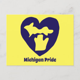 Tarjeta postal del corazón de orgullo de Michigan