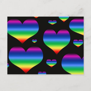 Tarjeta postal del corazón del arco iris