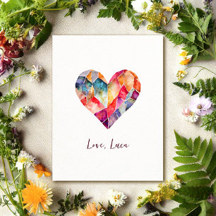Tarjeta postal del corazón para un encantador día 