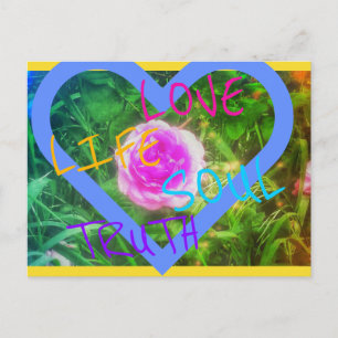 TARJETA POSTAL DEL CORAZÓN ROSA