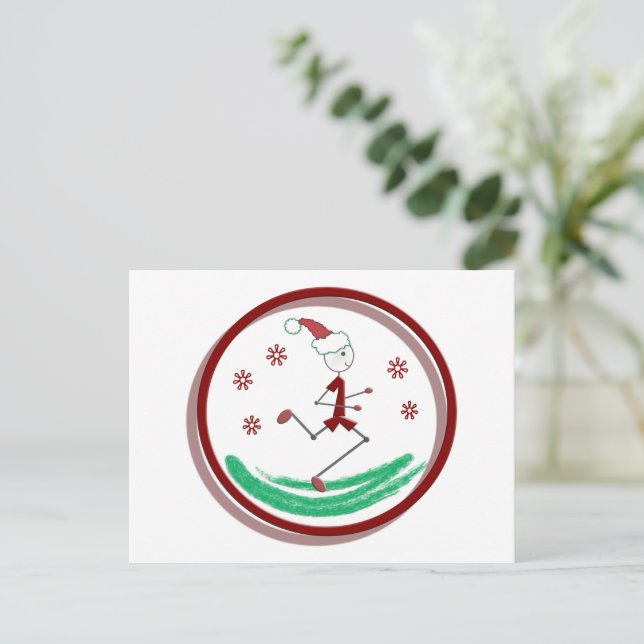 Tarjeta postal del corredor navideño (Anverso de pie)