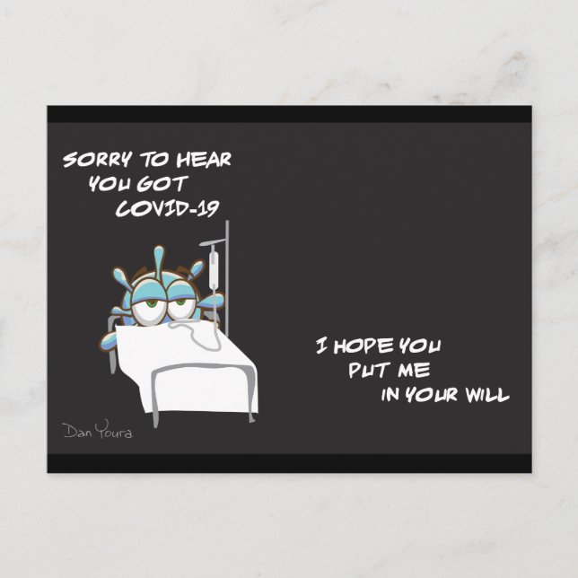 Tarjeta postal del COVID #2 en una serie del artis (Anverso)