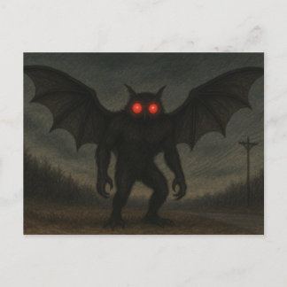Tarjeta postal del críptido Mothman