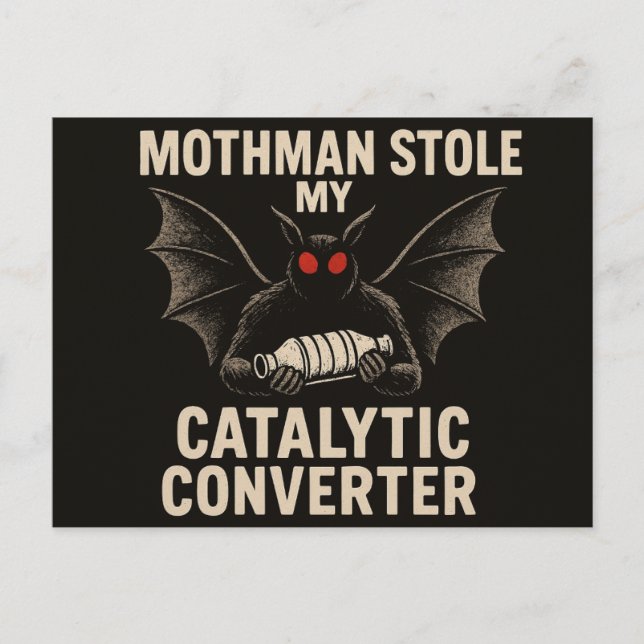 Tarjeta postal del críptido Mothman (Anverso)