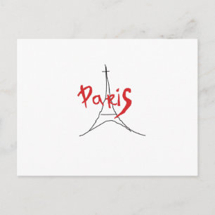 Tarjeta postal del croquis de la Torre Eifel París