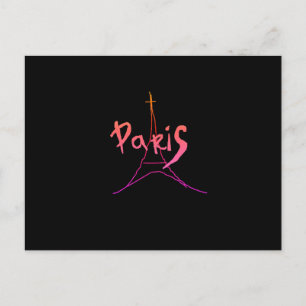 Tarjeta postal del croquis de la Torre Eiffel Parí