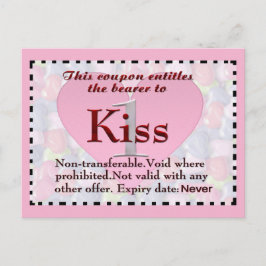 Tarjeta postal del cupón de besos