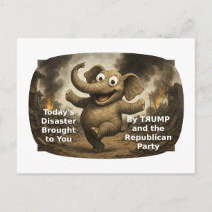 Tarjeta postal del DESASTRE del elefante bailarín