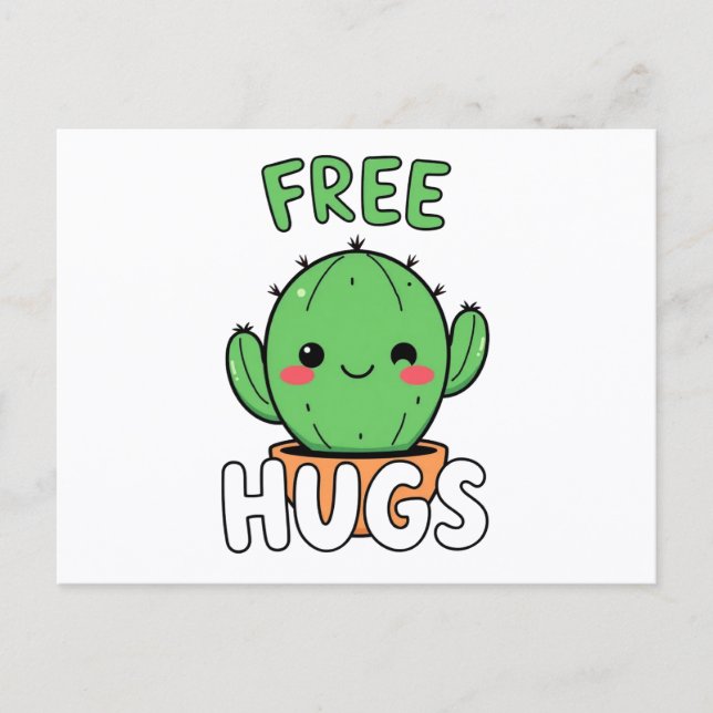 Tarjeta postal del desierto de cactus sonriente de (Anverso)