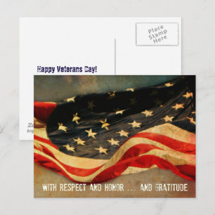 Tarjeta postal del Día de los Veteranos de respeto