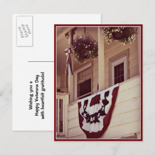 Tarjeta postal del Día de los Veteranos del porche