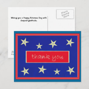 Tarjeta postal del Día de los Veteranos: Gracias
