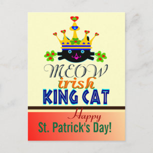 ♫♥Tarjeta postal del día de San Patricio del gato 