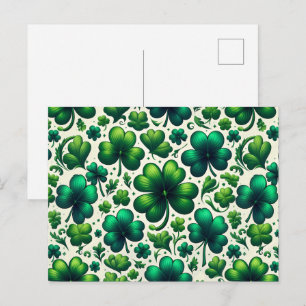 Tarjeta postal del Día de San Patricio del trébol 