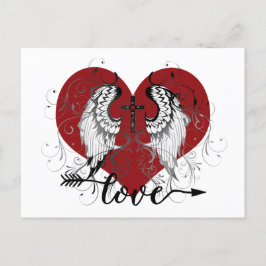 Tarjeta postal del día de San Valentín con corazón