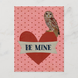TARJETA POSTAL DEL DÍA DE SAN VALENTÍN DE BÚHO