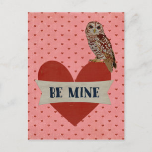 TARJETA POSTAL DEL DÍA DE SAN VALENTÍN DE BÚHO