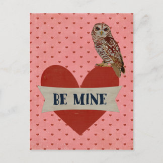 TARJETA POSTAL DEL DÍA DE SAN VALENTÍN DE BÚHO