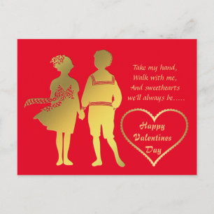 Tarjeta postal del día de San Valentín de pareja a